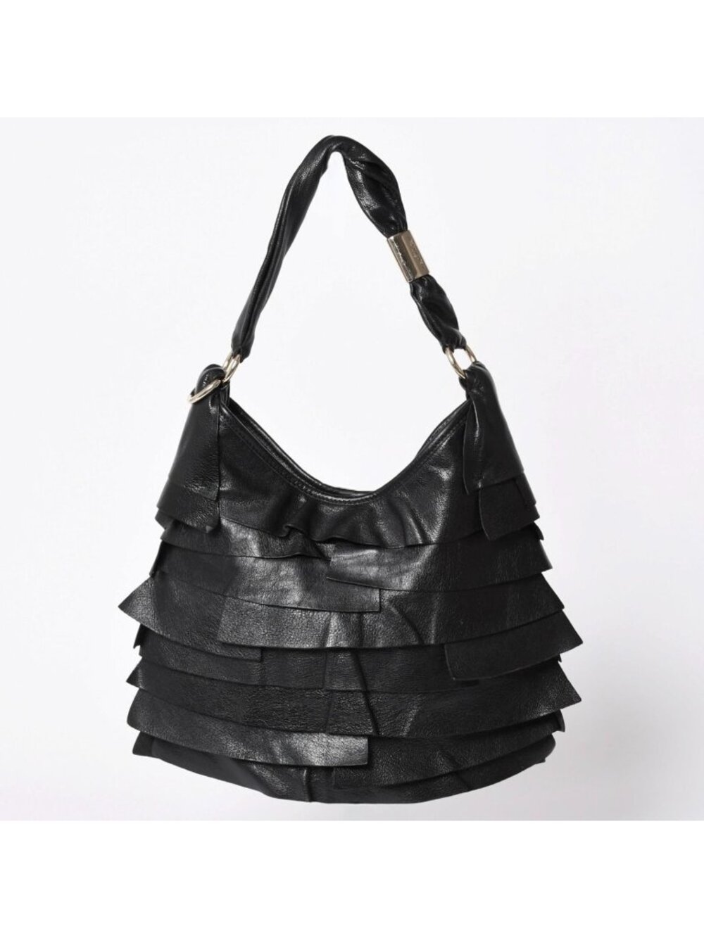 Saint Laurent Tropez Tiered Frill Bag Black Gold